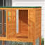 Maison de chat 74 po - Structure extérieure en bois avec roues pour grands chats, enclos orange