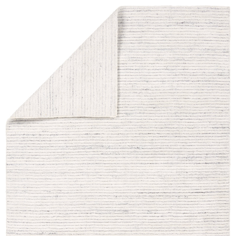 Tapis ivoire uni tissé à la main Stran documents Mona (6 pi x 9 pi)