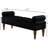Upholstered Bedroom Bench In Black - Velvet Seat Wood Construction-1115062603