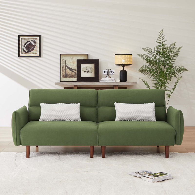 Kassity Square Arms Sofa, Green Corduroy