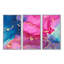 Mauve et rose, art abstrait fluide de luxe - 3 pièces, cadre flottant, impression sur toile-813456959-848836964