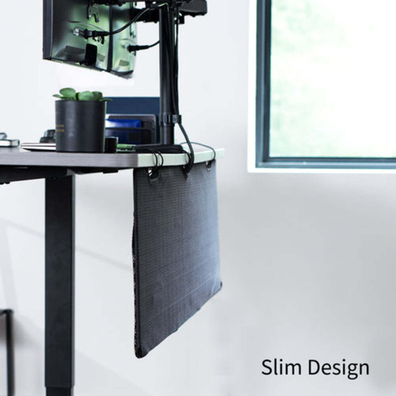 Black Cable Management Desk Organizer, 24"