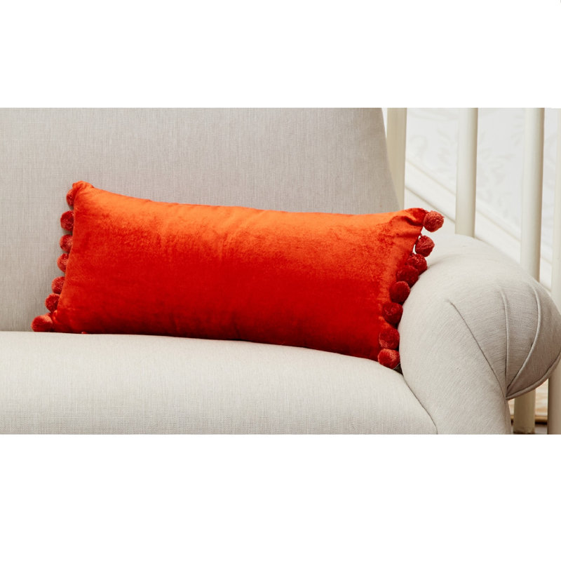 Housse de coussin rectangulaire en velours et insert Jodhpur, Rouille