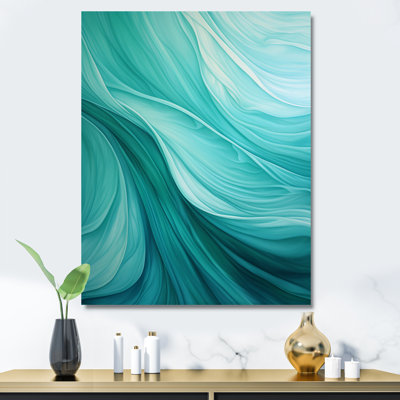 Turquoise, gauchissement des vagues - reproduction d'art sur toile abstraite