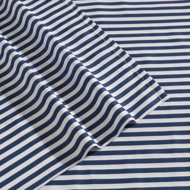 Ensemble de draps Eddie Bauer, Ensemble de draps pour lit simple + 1 taie d'oreil, Vivid Stripe Blue