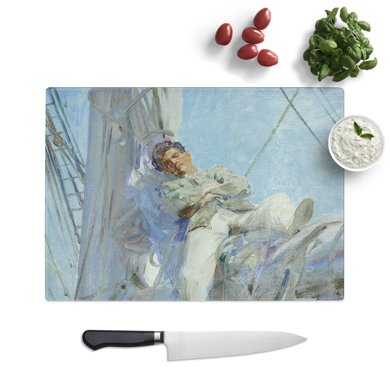 Sleeping Sailor by Henry Scott Tuke Chopping Board, 0.4cm H x 28.5cm W x 39cm L