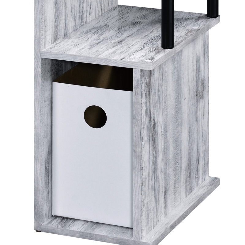 Bureau avec tablette et plateau pour clavier, structure et finition métalliques de style antique noir et blanc