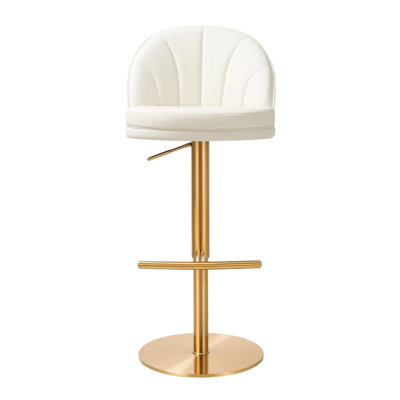 Bloomingdale Swivel Upholstered Adjustable Height Counter Stool with Metal Frame