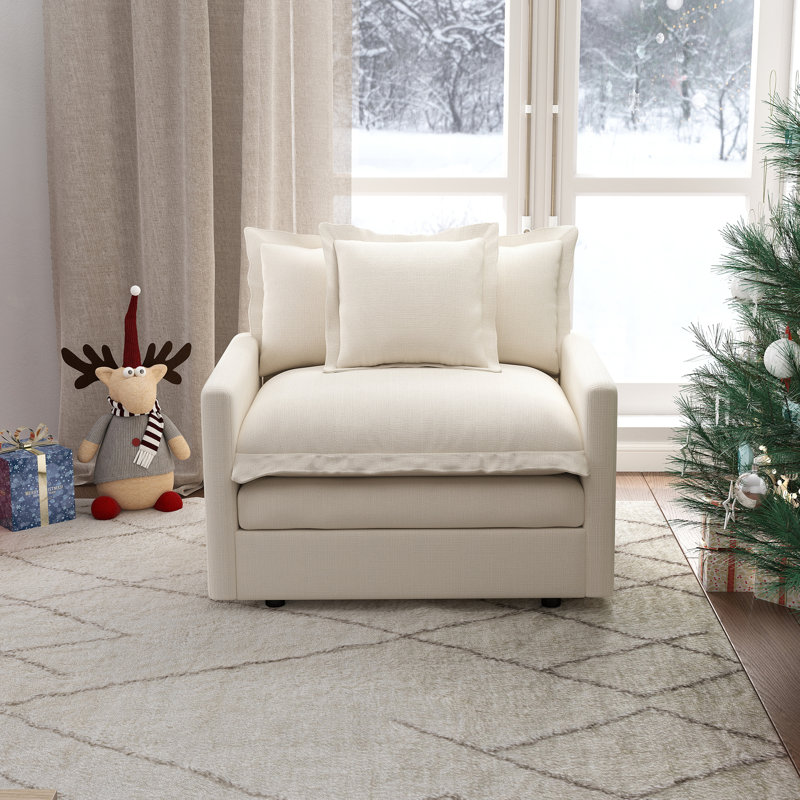 Chaise d'appoint rembourrée avec repose-pieds et coussins amovibles, canapé simple moderne pour le salon / la chambre / la chambre d'amis