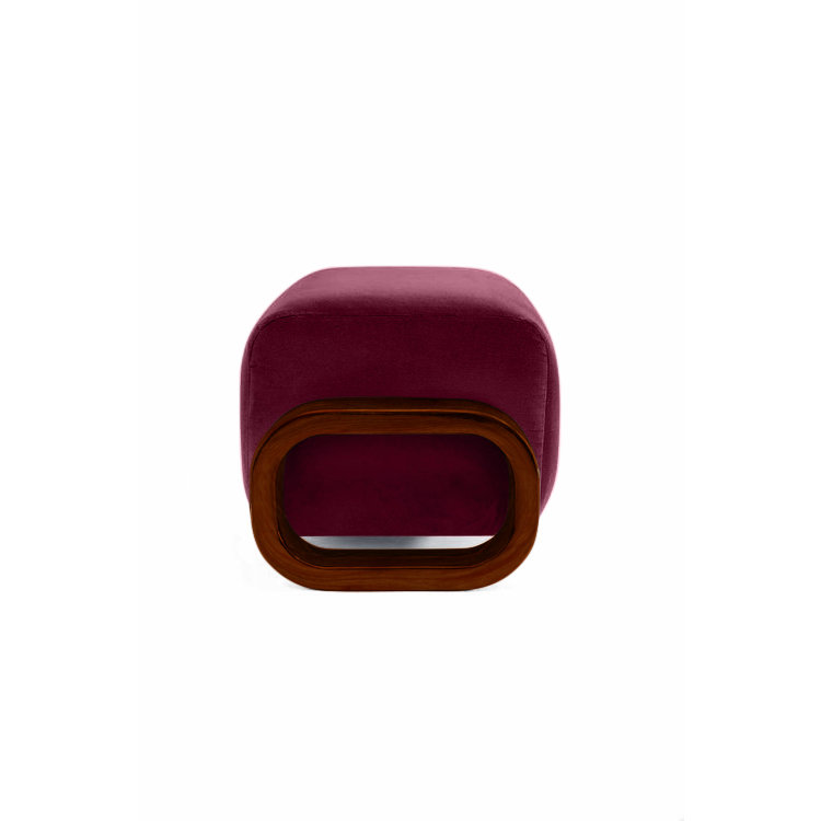 Cayenne Ottoman, Cranberry Velvet