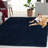 Brelee Solid Color Machine Woven Polyester Area Rug in Navy-730888036