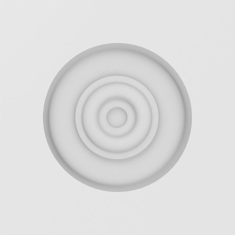 Standard Sedgwick Bullseye Rosette with Square Edge, 3" H x 3" W x 0.5" D