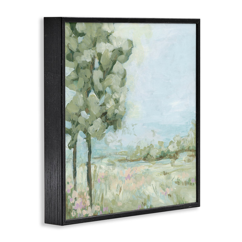 «Looming Tree» par Field, estampe numérique de June Erica Vess, H 12 po x l 12 po, Giclée encadrée noir minuit