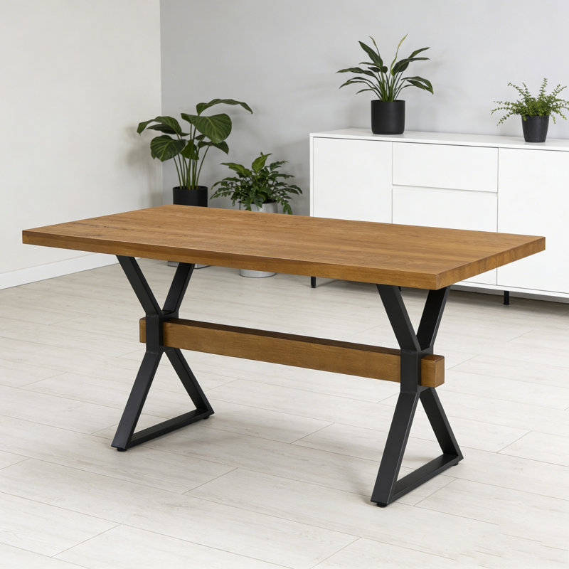 X-shaped legs Dining Table, Brown