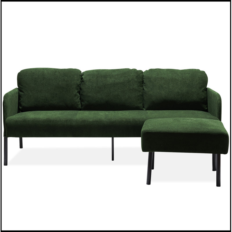Canapé confortable en tissu de polyester avec repose-pieds pour divers espaces, Vert