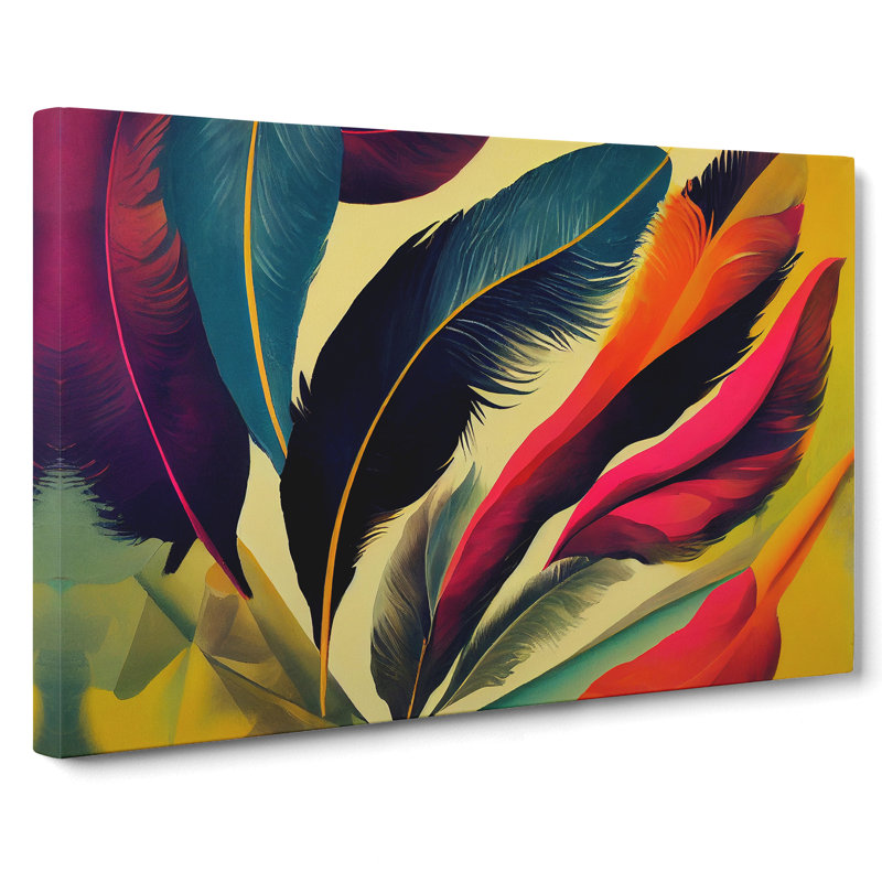 Bold Bird Feathers - Wrapped Canvas, 50cm H x 76cm W x 3cm D