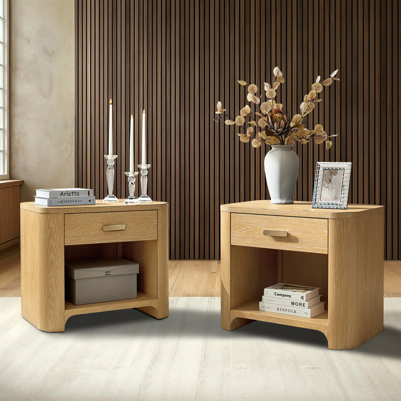 Table de chevet 1 tiroir Waynesville Palazzo, Naturel