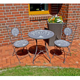 Royal 2 - Person Metal Patio Dining Set with Round Table , Cushions Included