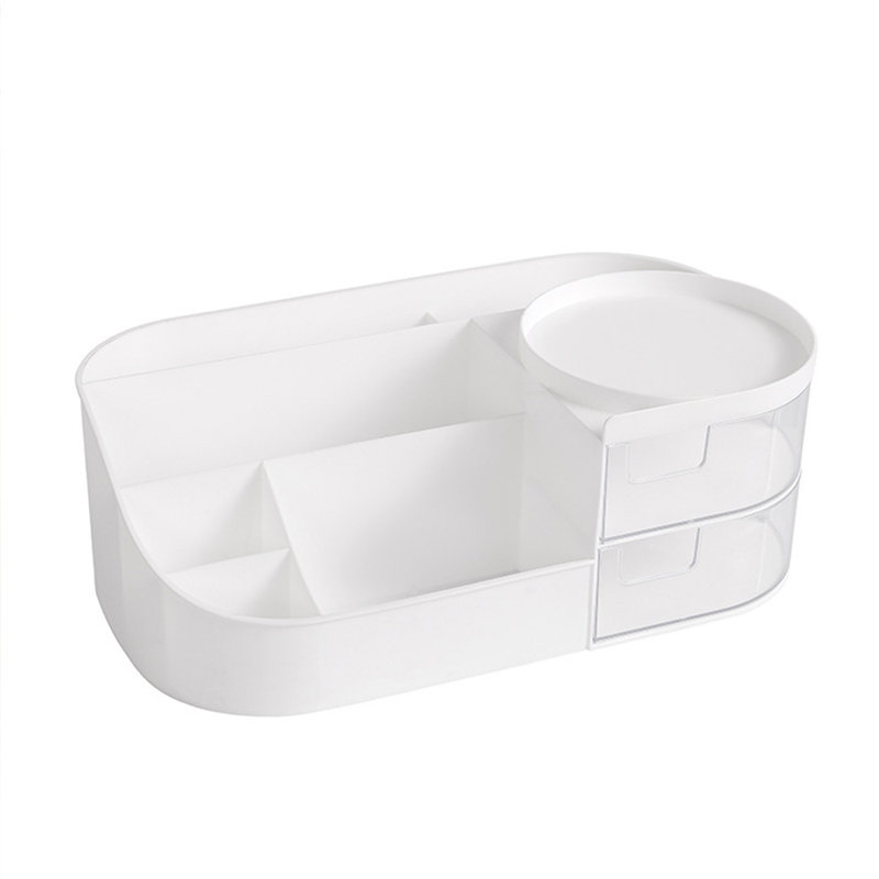 Makeup Storage Organizer Cosmetics Display Case, White