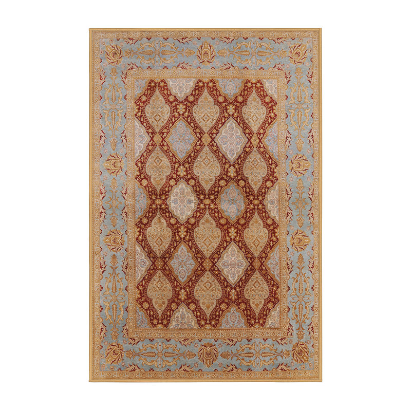 Tapis beige / rouge / bleu clair Skogh Southwestern, Rectangle 8 pi x 10 pi