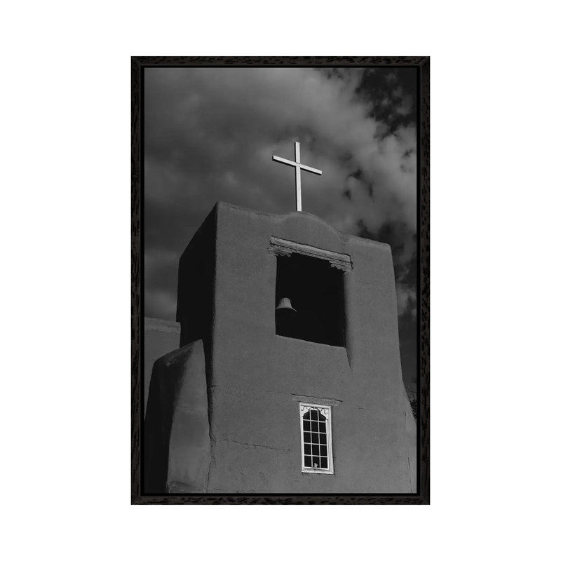 Santa Fe's San Miguel Chapel 1 Piece Wall Art on Canvas, 101.6cm H x 66.04cm W x 3.81cm D, Black Framed
