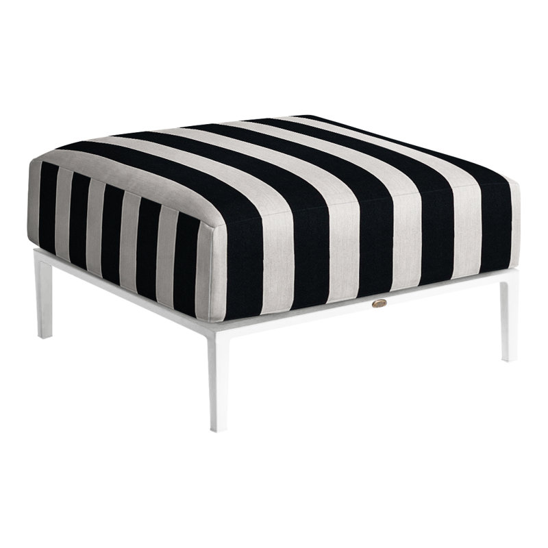 Repose-pieds Havana, Sunbrella® ‑ Cabana à rayures minuit, Chalk/Natural Cane, Welt/Standard fill