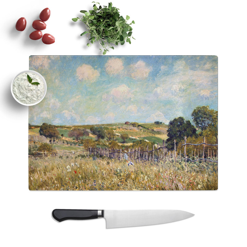 The Meadow by Alfred Sisley Chopping Board, 28.5cm W x 39cm L