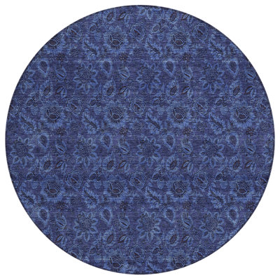 Washable Floral Indoor / Outdoor Rug