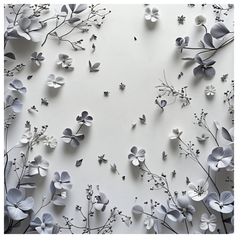 Housse de couette florale en papier, Lit simple