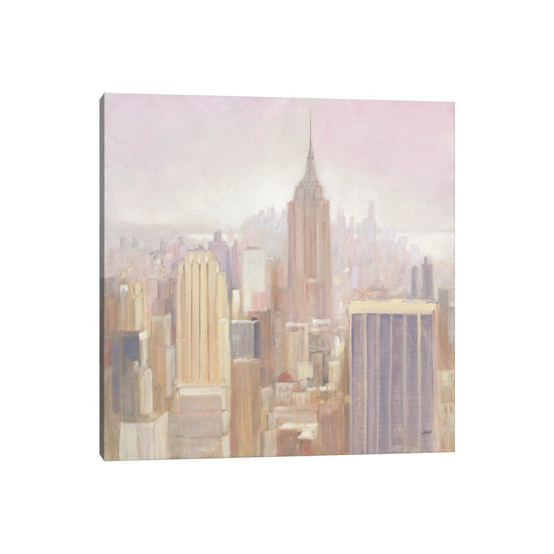 Manhattan In The Mist by Julia Purinton - Wrapped Canvas Painting, 30.48 cm H x 30.48 cm W