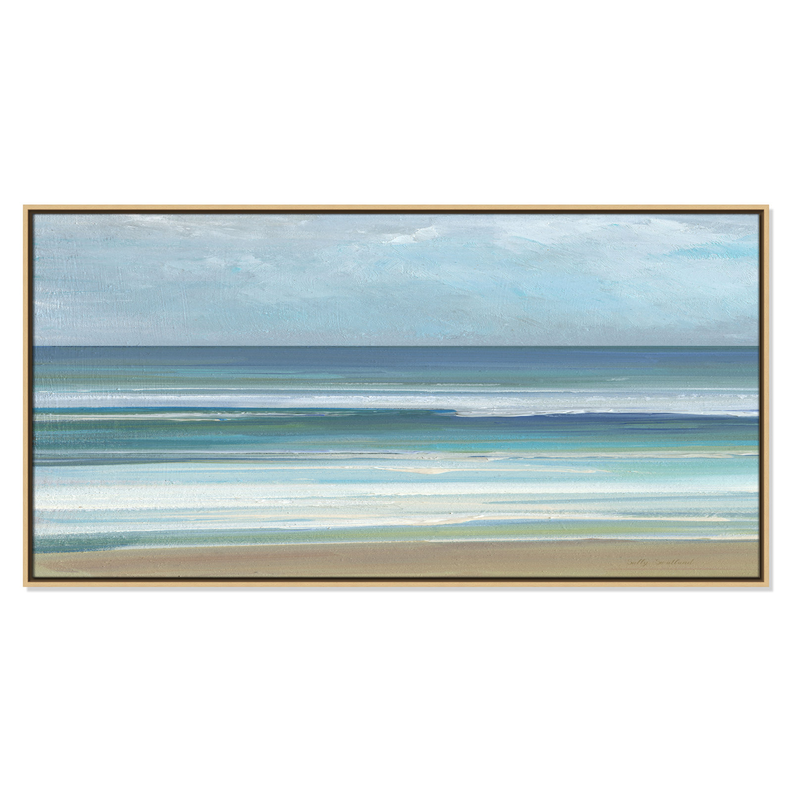 Gentle Waves I - Panorama Version Print by Sally Swatland, Natural, 25.5" H x 49.5" W