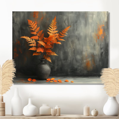 Fougère orange, gris, charme rustique - fougères, art mural