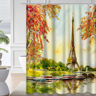 Clear Waterproof Shower Curtain,Shower Curtains for Bathroom with 12 Hooks
