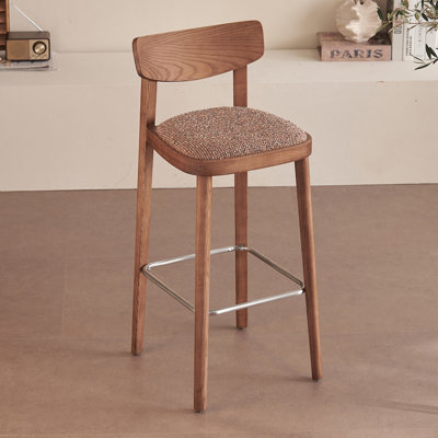 Chaise d'appoint à dossier bas en noyer (ensemble de 2)