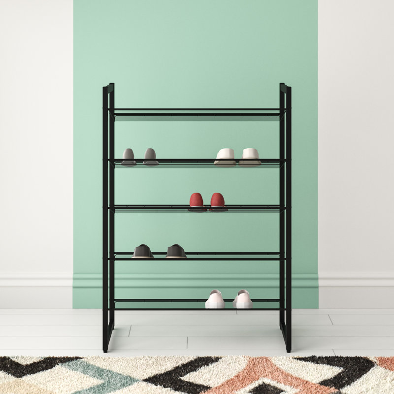 20 Pair Stackable Shoe Rack, Black
