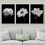 "Flower Blossom" noir et blanc coquelicot et œillet, nature morte, impression sur toile, 3 pièces-91259821-91259820