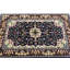 Tapis floral bleu en laine noué à la main Floral-85897364