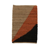Geometric Flatweave Rectangle 5' x 7' Hemp Area Rug in Brown/Orange