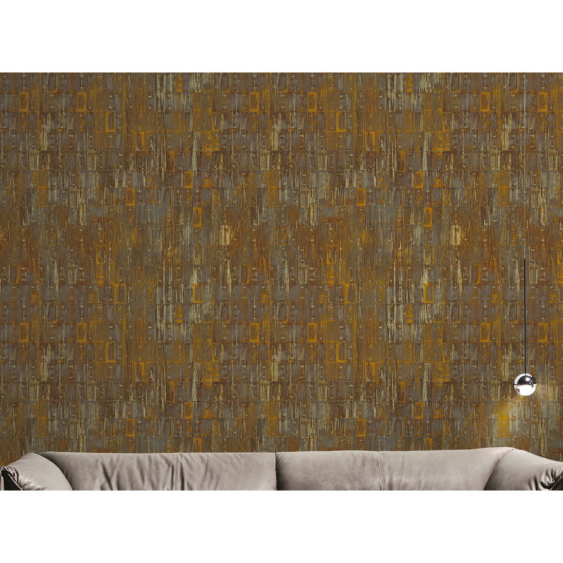 Rouleau de papier peint L 33 pi x l 21 po Beatson, Jaune et gris
