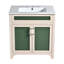 Meuble-lavabo de salle de bain avec lavabo en céramique, armoire de rangement avec tablette réglable en hauteur