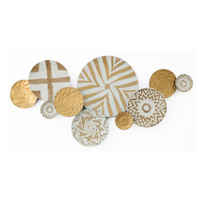 Décoration murale géométrique en métal 17 po x 31 po