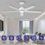 Ventilateur de plafond 52 "avec lumières DEL blanc Émileo-581183880