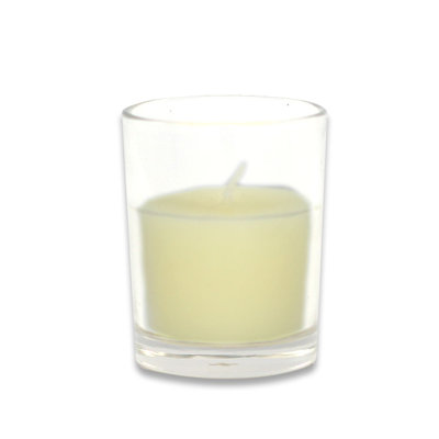 Unscented Votive Candle with Glass Holder