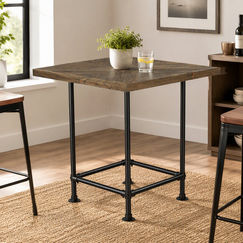 Table bistro 35,4 po, comptoir à café avec plateau en bois et plateau en bois