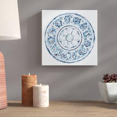 Porcelain Design I 1 Piece Wrapped Canvas Painting