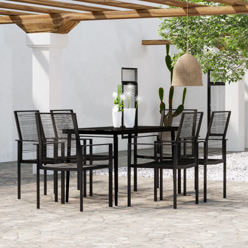 Mailla Patio Dining Set with, 6, 29.1" H x 27.6" W x 55.1" D