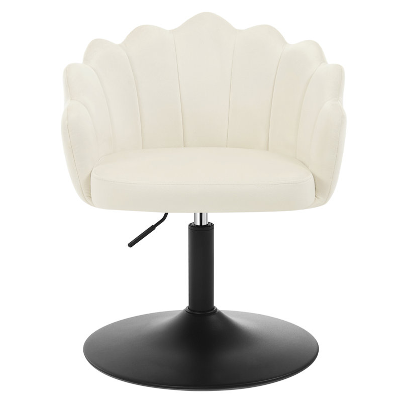 Metal Accent Stool, Velvet, Cream