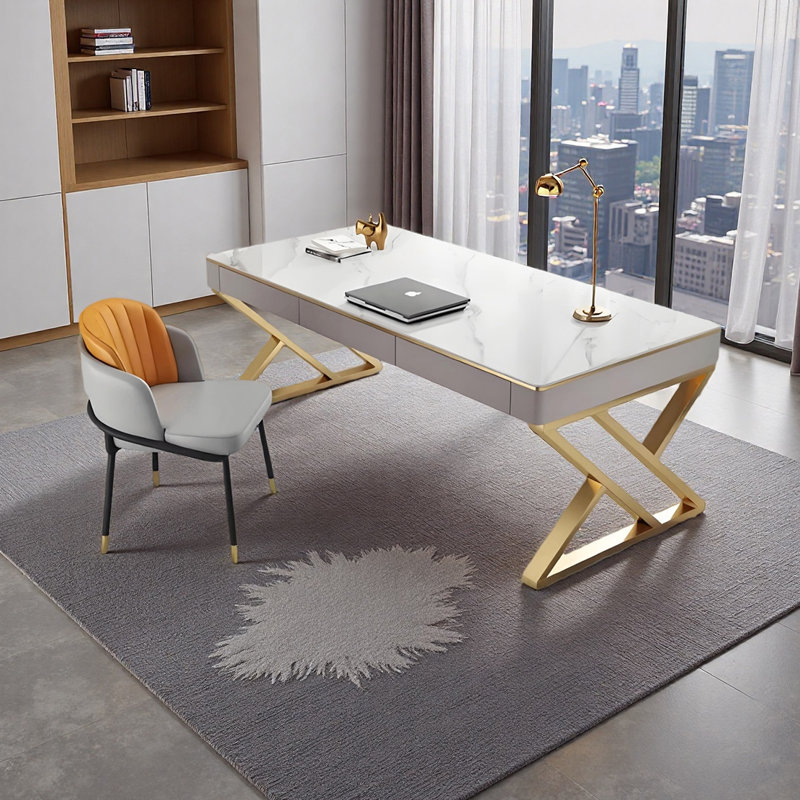 Bureau rectangulaire français, 29.52" H x 62.99" W x 23.62" D