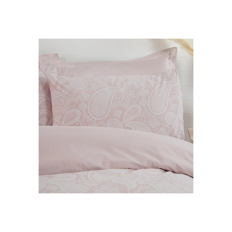 Geer Paisley Duvet Cover Set with Pillowcases, Double - 2 Standard Pillowcases, Blush Pink