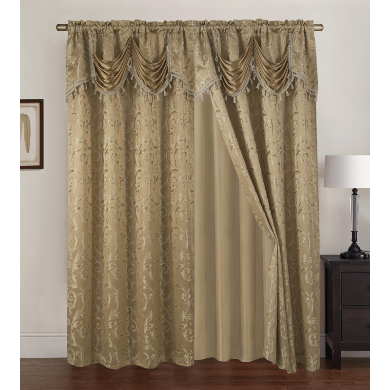 Paire de rideaux semi-transparents avec passe-tringle Lembo, Taupe